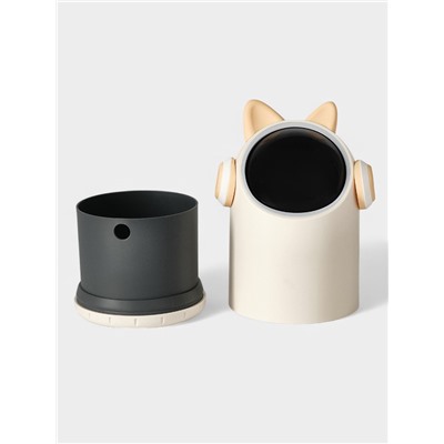 Ведро для мусора сенсорное настольное SAVANNA, 2 л, в ушах и наушниках, бежевое