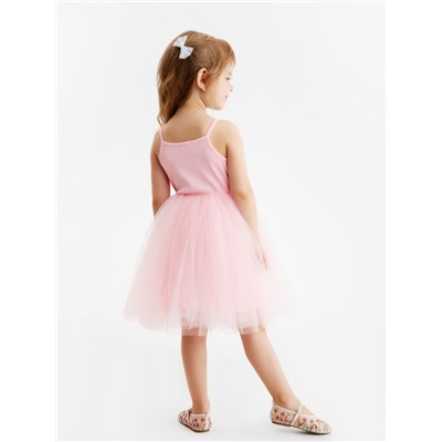 Платье нарядное для девочки MINAKU: PartyDress, с пышной юбкой, рост 104-110 см, розовое