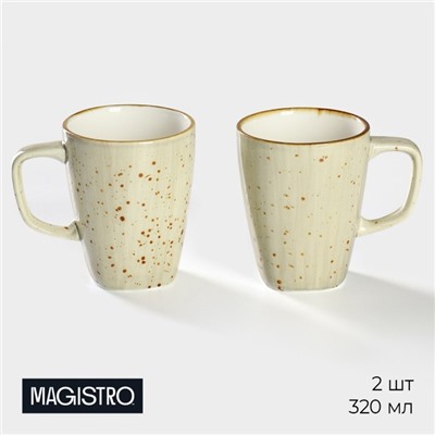 Кружки Magistro Mediterana, набор 2 шт.: 320 мл, фарфор, бежевые