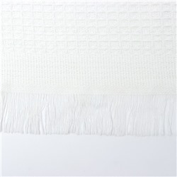 Плед с бахромой «Этель» Waffle, 130×180 см, молочный