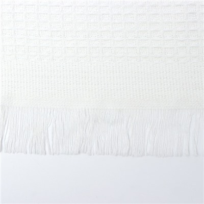 Плед с бахромой «Этель» Waffle, 130×180 см, молочный