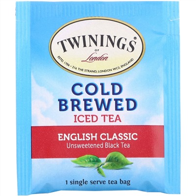 Twinings, Холодный чай , английский классический 20 чайных пакетиков, 1.41 унции (40 г)