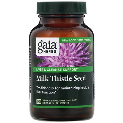 Gaia Herbs, Семена расторопши, 120 жидких растительных капсул Phyto-Caps