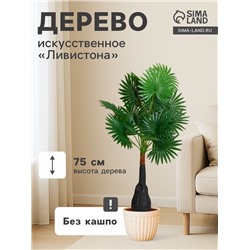 Дерево искусственное «Ливистона», h=75 см