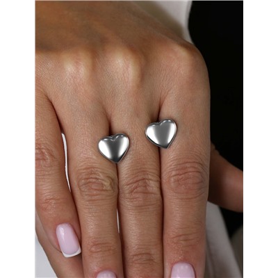 Кольцо из серебра родированное - Сердце 3001019189