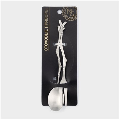 Набор столовых приборов Magistro «Вудс», 2 предмета, нержавеющая сталь, серебристый
