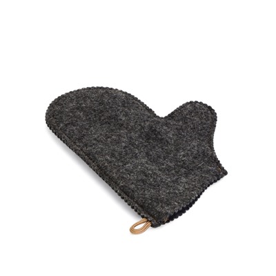 Рукавица для бани и сауны «На удачу», шерсть 50%, полиэфир 50%, тёмная