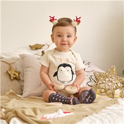 Боди детское «Крошка Я» Mery Xmas, рост 62-68 см, бежевое