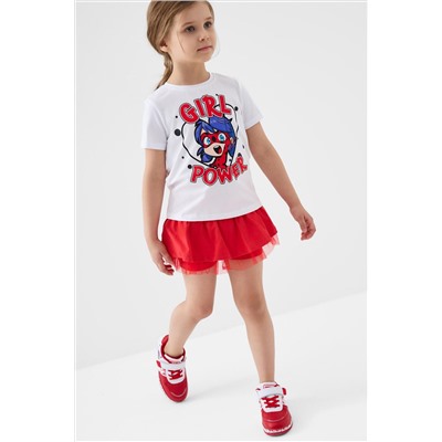 Комплект трикотажный для девочек: фуфайка (футболка), юбка-шорты PLAYTODAY, 1241304