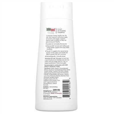 Sebamed USA, Шампунь для оживления кожи головы, для истонченных волос, 6.8 жид.унции(200 мл)