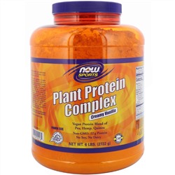 Now Foods, Sports, комплекс растительного протеина, кремовая ваниль, 2722 г (6 фунтов)