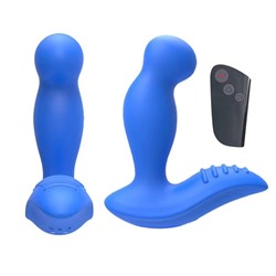 Синий вибромассажер простаты 3,5’’ Remote Control P-spot Massager - 12,5 см.
