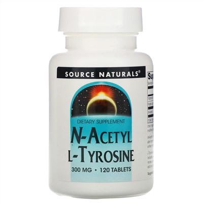 Source Naturals, N-ацетил L-тирозин, 300 мг, 120 таблеток