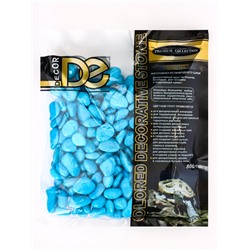 Грунт для аквариума DECOR DE «Галька цветная», фр. 8-12 мм, голубая, 800 г