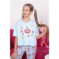 Пижама для девочки Единопончик-2 (Голубой)