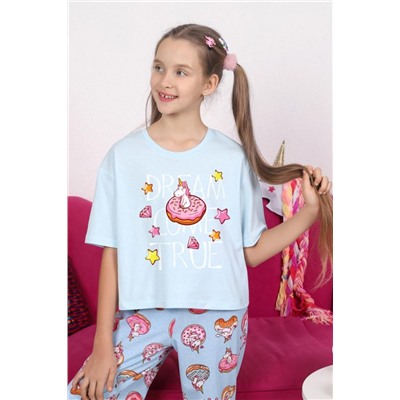 Пижама для девочки Единопончик-2 (Голубой)