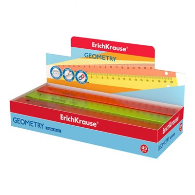 Линейка пластиковая 20 см Neon ассорти 52998 ErichKrause