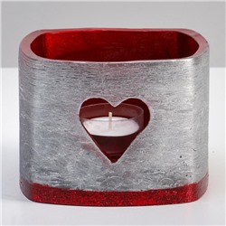 Лампион - подсвечник на 1 свечу «Желание», 13×13×9.5 см, серебряный, квадратный