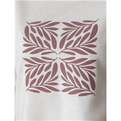 Свободный свитшот с принтом и разрезами из эластичного футера двухнитки без начеса