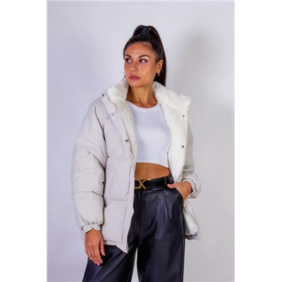 Куртка на меху с капюшоном Евро-зима арт.506 (Бежевый)