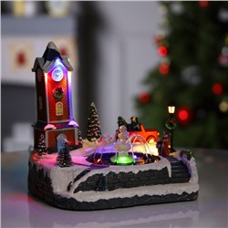 Светодиодная фигура «Ратуша» 25.5×25.5×21 см, полистоун, от батареек АА×3, USB, свечение мульти