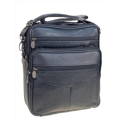 Сумка мужская  из натуральной кожи, цвет черный