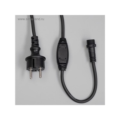 Гирлянда «Занавес» 2×1.5 м, IP65, УМС, тёмная нить каучук, 300 LED, свечение тёплое белое, 220 В