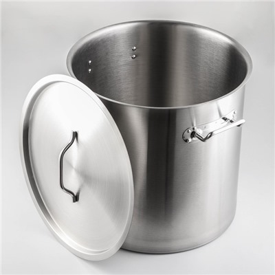 УЦЕНКА Кастрюля из нержавеющей стали HoReCa, 50 л, толщина 0.8 мм, 201 сталь, металлическая крышка