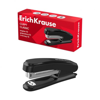 Степлер 10 на 15 листов 61739 "Классика" черный ErichKrause