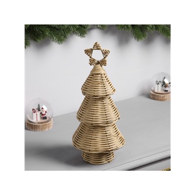 Фигура световая «Ёлочка плетёная», 30×13×13 см, 20 LED, батарейки ААх2 (не в комплекте), свечение теплое белое