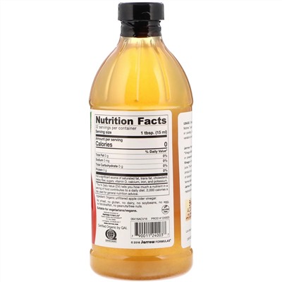 Jarrow Formulas, Органический Яблочный Уксус, 16 жидких унций (473 мл)