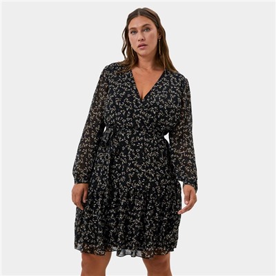 Платье мини женское MIST plus-size, размер 52, чёрное