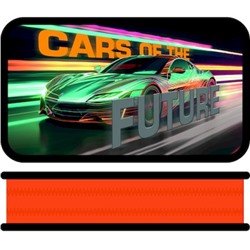 Пенал 4-х ств. 190х105 мм ПО-090 "МАШИНА БУДУЩЕГО" большой, тканевый торец Пчелка