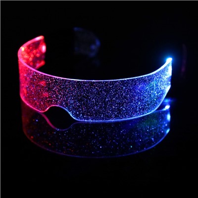 Светодиодные очки «Сияние», 14.5×4.5×18 см, батарейки CR2032×2 (в комплекте), 3 режима, свечение RGB