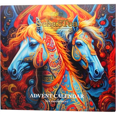 SebaSTea. Новый год. Advent Calendar. Лошади карт.упаковка, 24 пак.
