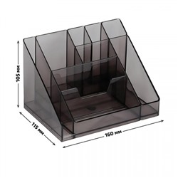 Подставка для письменных принадлежностей "Каскад" серая тонированная ОР14 Стамм