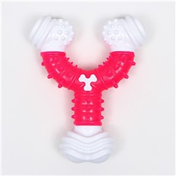 Игрушка двухслойная (твердый и мягкий пластик) «Рогатка», 12 см, розовая