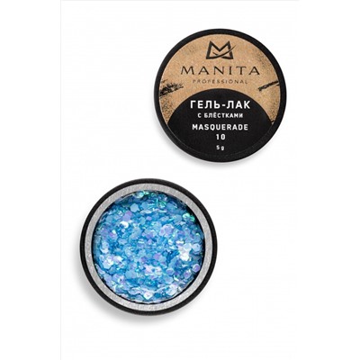 Manita Professional Гель-лак для ногтей с блёстками / Masquerade №10, 5 г KRISTALLER, 1229993