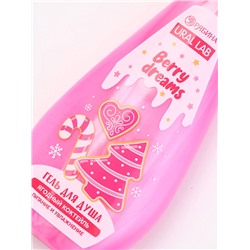 Подарочный набор новогодний: гель для душа и мочалка для тела, аромат ягодный коктейль, URAL LAB