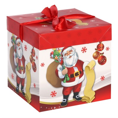 Коробка подарочная 15x15x15 см складная / 120-M /уп 12/840/Новый год