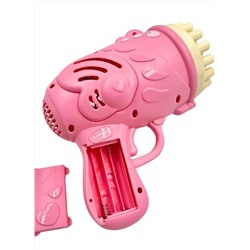 Пушка-генератор мыльных пузырей от батареек, розовая