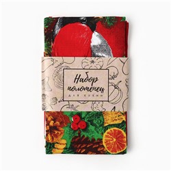 Набор кухонных полотенец Доляна «Зимние радости» 35×60 см-2 шт., 100% хлопок