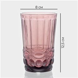 Набор стаканов Magistro «Ла-Манш», 350 мл, 8×12.5 см, 6 шт., стекло, розовый