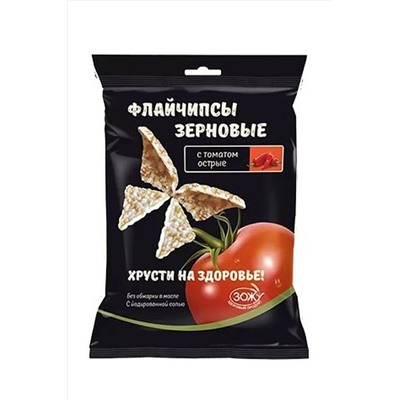 Флайчипсы зерновые с томатом острые 40г ЭКОПРОДУКТЫ, 1194116