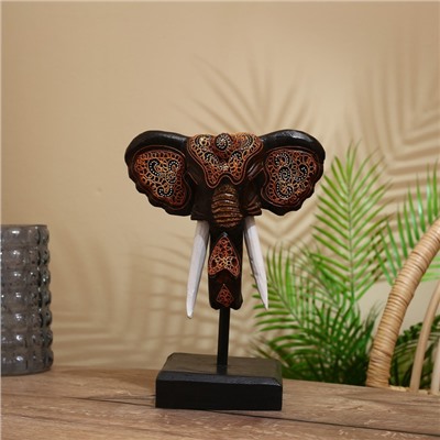 Сувенир «Голова слона», на подставке, 35 см, дерево албезия
