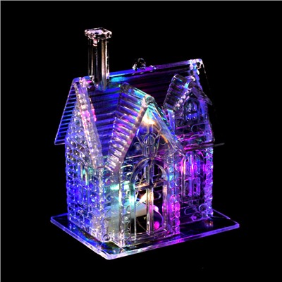 Фигура новогодняя светящаяся "Новогодний дом" 10см