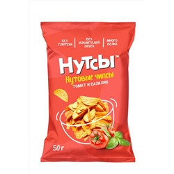 Чипсы нутовые Томат и Базилик "Нутсы" безглютеновые 50г ЭКОПРОДУКТЫ, 1185158