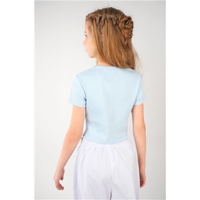 Укороченная футболка в рубчик для девочки Happyfox