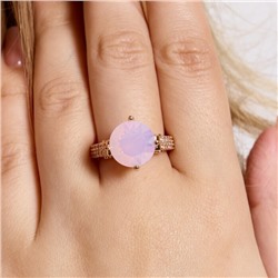 Кольцо 17 р ювелирная бижутерия коллекция "Дубай", покрытие позолота, вставка: фианиты и цирконы, цвет: нежный розовый и прозрачный, Уценка, арт.08.4041-17 (414.124-17)