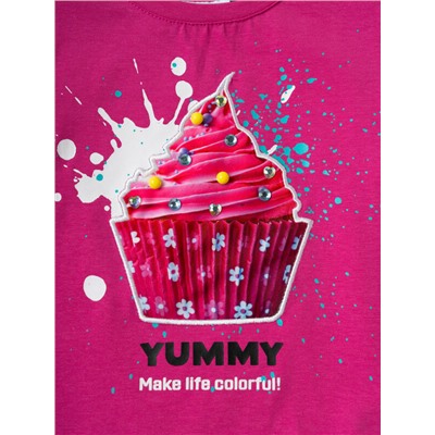 Комплект трикотажный для девочек: фуфайка (футболка), брюки (легинсы)